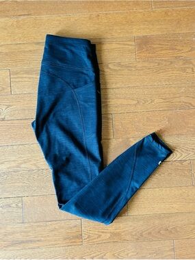 High-Waist Purple/Black fine striped Leggings - Women